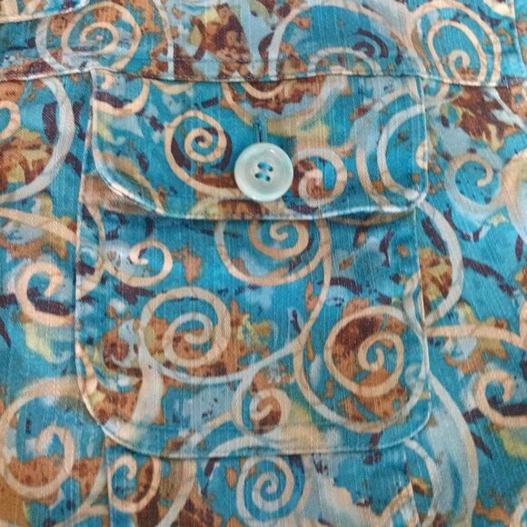 C.J. Banks Swirl Blue/Brown Jack - 3/4 Sleeve - Size 2X - Picture 7 of 9